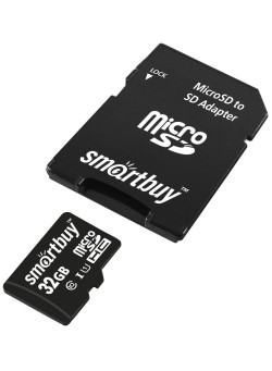 Карта памяти SmartBuy microSDHC Class 10 UHS-I U1 32GB + SD adapter